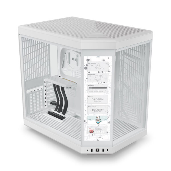 Hyte Y70 Touch Snow White Temperli Cam Usb 3 2 E Atx Dual Chamber Mid Tower Dokunmatik Ekranli Gaming Kasa Cs Hyte Y70ti Ww 7