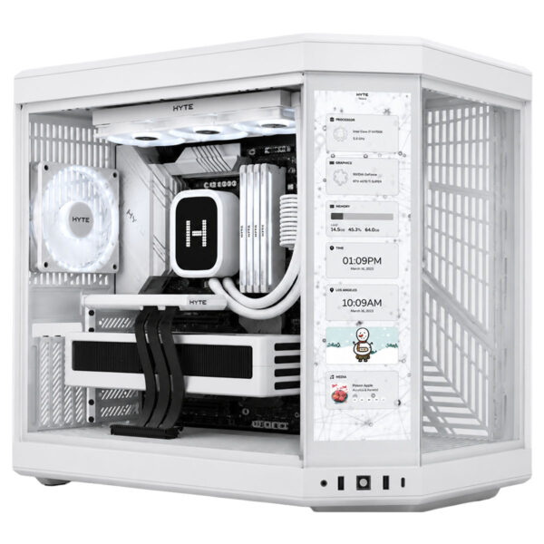 Hyte Y70 Touch Snow White Temperli Cam Usb 3 2 E Atx Dual Chamber Mid Tower Dokunmatik Ekranli Gaming Kasa Cs Hyte Y70tti Ww 2 Yil Birebir Degisim Garantili T2