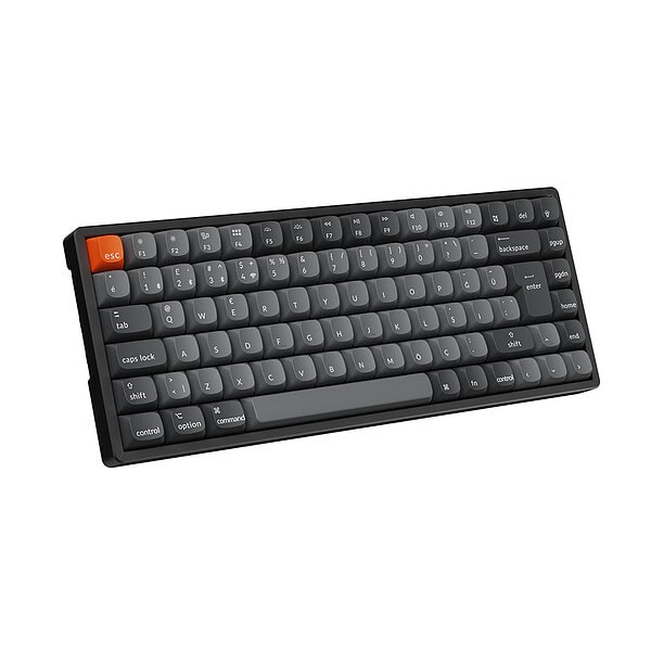Keychron K2 Max U Red Switch Kablosuz Turkce Mekanik Karbon Siyah Gaming Klavye 3