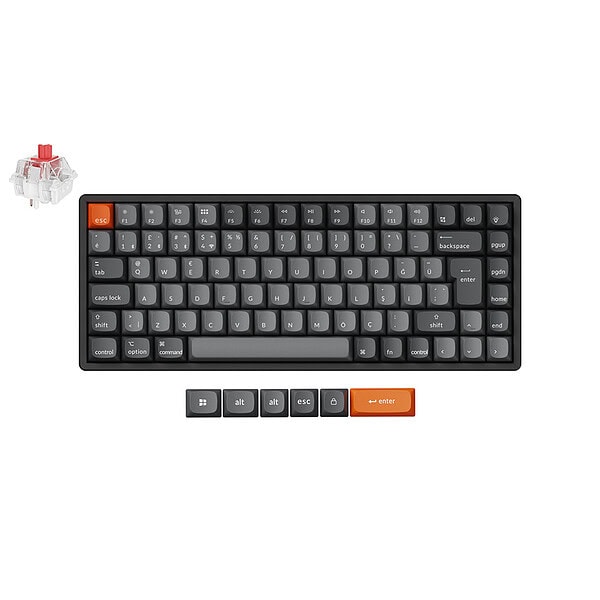 Keychron K2 Max U Red Switch Kablosuz Turkce Mekanik Karbon Siyah Gaming Klavye 5