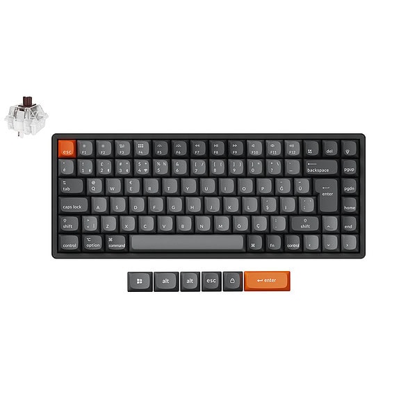 Keychron K2 Max U Rgb Brown Switch Kablosuz Turkce Mekanik Karbon Siyah Gaming Klavye 5