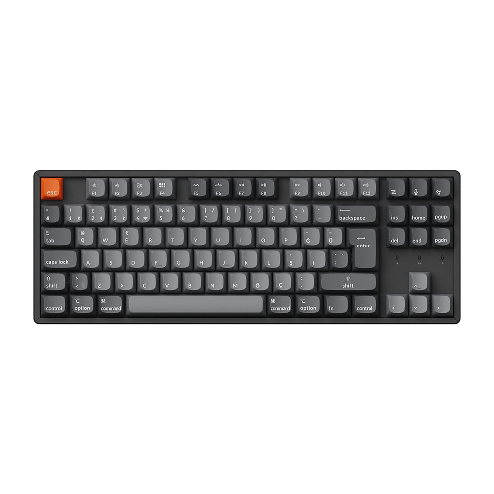 Keychron K8 Max Tkl Rgb Red Switch Kablosuz Turkce Mekanik Karbon Siyah Gaming Klavye 1