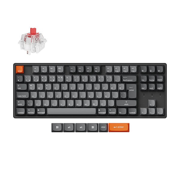Keychron K8 Max Tkl Rgb Red Switch Kablosuz Turkce Mekanik Karbon Siyah Gaming Klavye 5