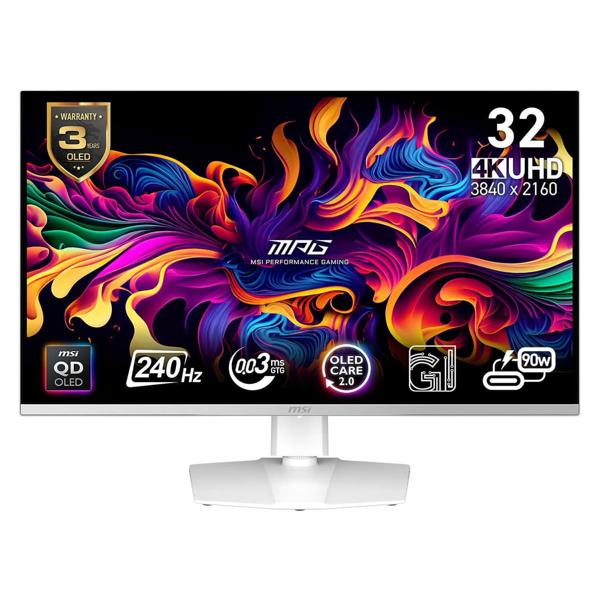 Yüksek çözünürlüklü MSI oyuncu monitörü, canlı renkler ve geniş görüş açılarıyla 4K UHD 3840 x 2160 ekran, OLED teknolojisi ve yüksek yenileme hızıyla profesyonel grafik performansı sağlar.