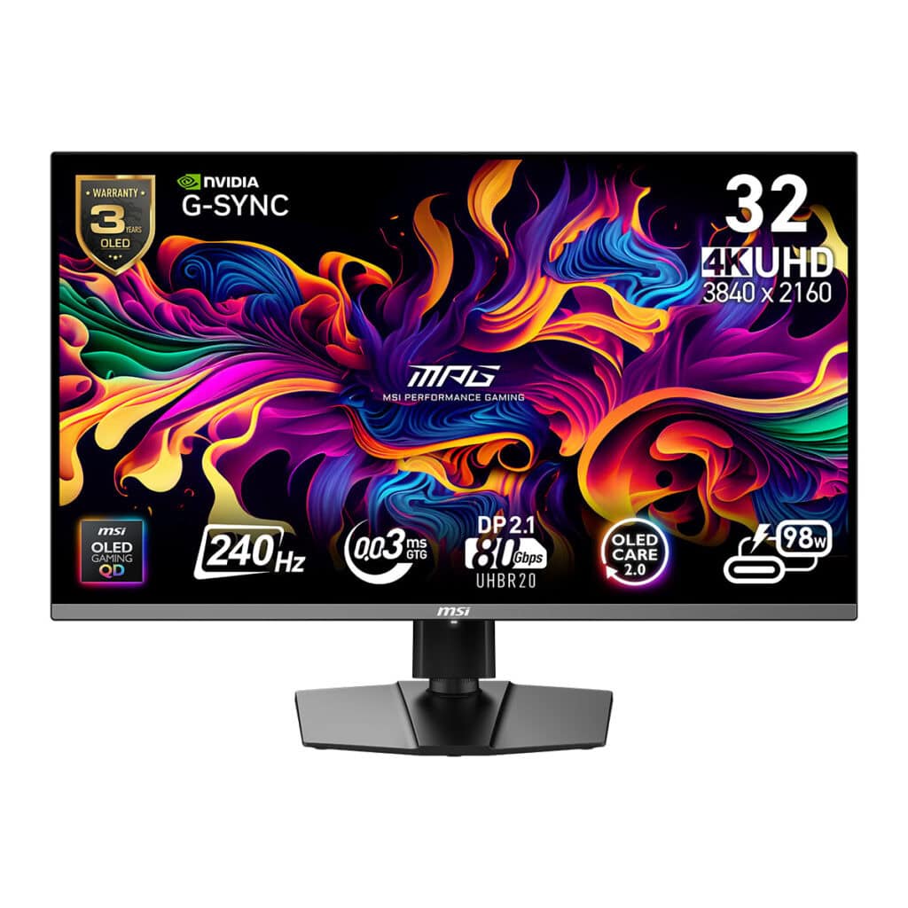 Msi Mpg 322urx Qd Oled 31.5 Inç 240hz 0.03ms 4k Uhd Adaptive Sync Qd Oled Pivot Gaming Monitör 1