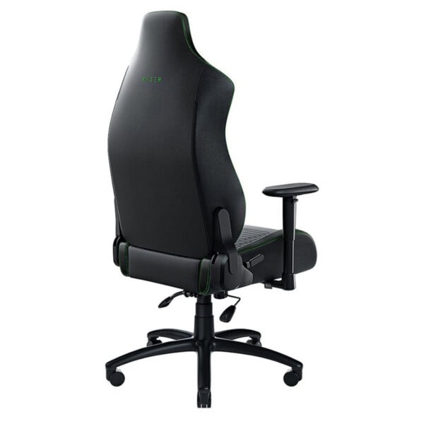Razer gaming ofis koltuğu, ergonomik tasarım ve yüksek konfor, uzun oyun oturumları için ideal, siyah ve yeşil detaylarla şık görünüm sağlar.