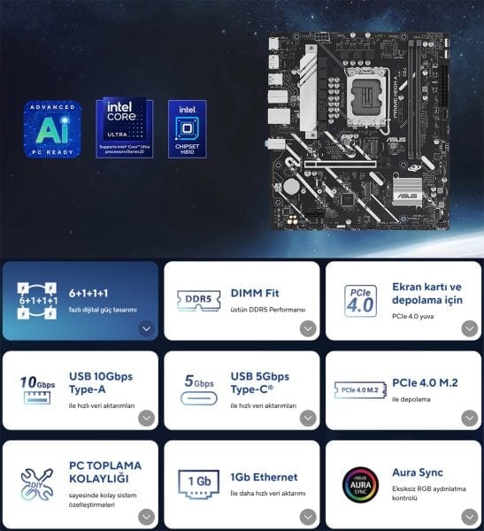 ASUS Creative Cloud ile birlikte çalışan bilgisayar ve çeşitli Adobe program ikonları, modern tasarım ve teknolojiyi yansıtıyor.
