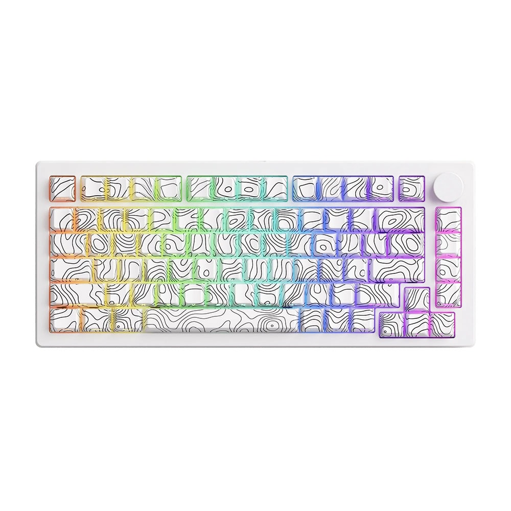 Akko Monsgeek M1 V5 Contour Lines White Rgb Kablosuz Hotswap Mekanik Gaming Klavye 1