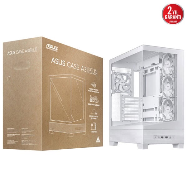 Asus A31 Plus Tg Argb Beyaz Temperli Cam Usb 3 2 Mid Tower Matx Gaming Kasa 3