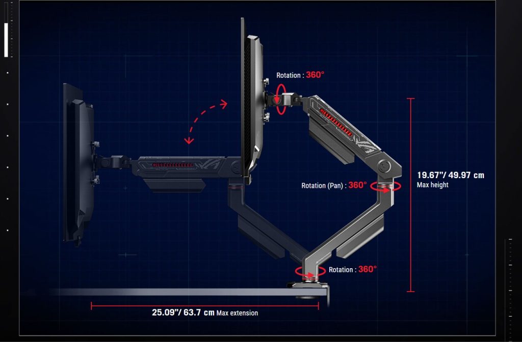 Asus Rog Aas01 Ergonomik Monitör Kolu H4