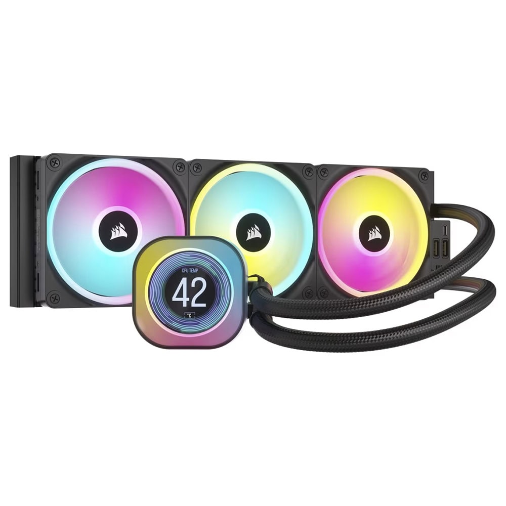 Corsair Icue Link H150i Lcd Rgb 360mm Intel Amd Uyumlu Islemci Sivi Sogutucu Cw 9061008 Ww 1
