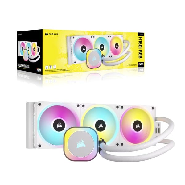 Corsair Icue Link H150i Rgb Aio White 360mm Intel Amd Uyumlu Beyaz Islemci Sivi Sogutucu Cw 9061006 Ww 8