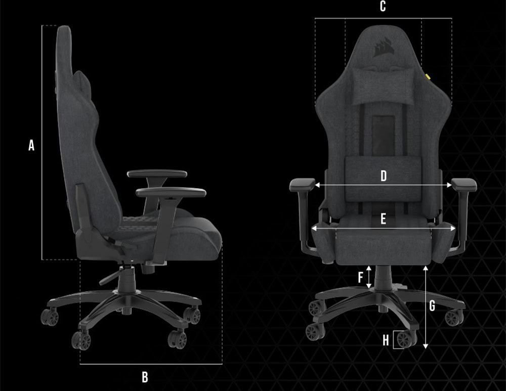Corsair Tc100 Relaxed Fabric Oyuncu Koltuğu H5