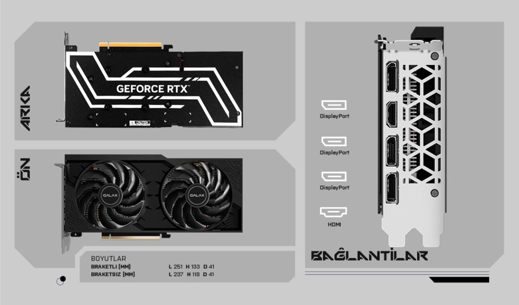 GALAX GeForce RTX 4060 1-Click OC 2X V3 8GB Ekran Kartı h9
