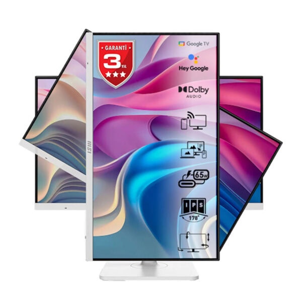 Msi Modern Md272upsw 27 Inç 60hz 4ms 4k Uhd Adaptive Sync Ips Beyaz Pivot Monitör 6