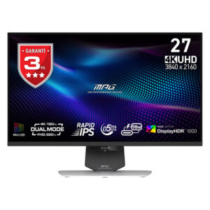 Yüksek çözünürlüklü MSI MAG 27 4K UHD oyun monitörü, hızlı tepki süresi ve gelişmiş renk performansı ile oyun deneyimini bir üst seviyeye taşır.