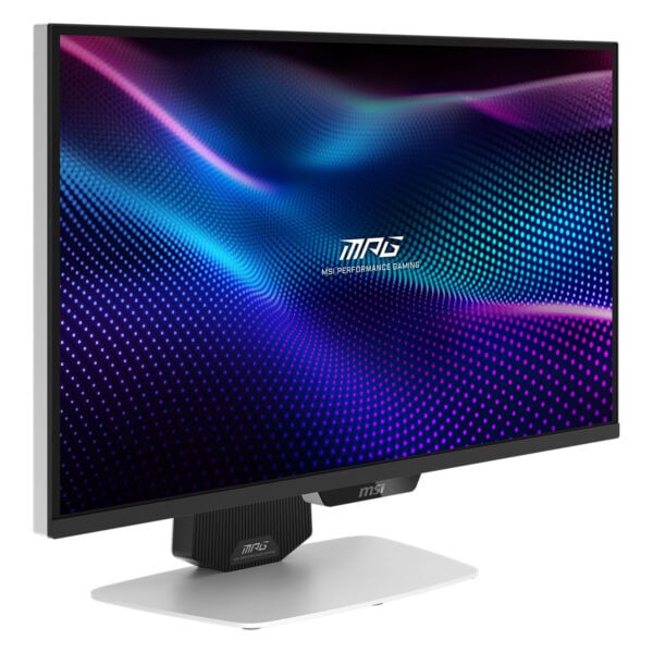 Yüksek çözünürlüklü gaming monitörü, MSI Performance Gaming logo ekranı, renkli ışık efektleri ve profesyonel oyun deneyimi için ideal tasarım.