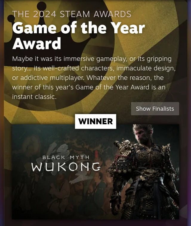 Steam Awards Wukong