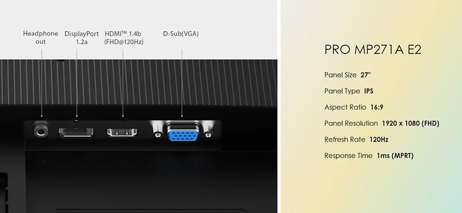 MSI PRO MP271A E2 Monitör h17