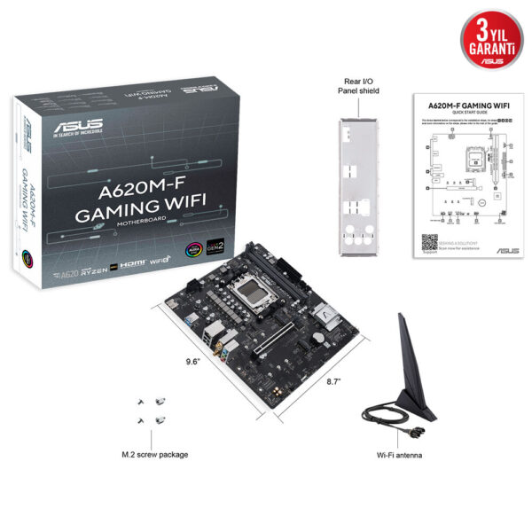Asus A620m F Gaming Wifi 8000mhz Oc Ddr5 Soket Am5 M 2 Hdmi Matx Anakart 12