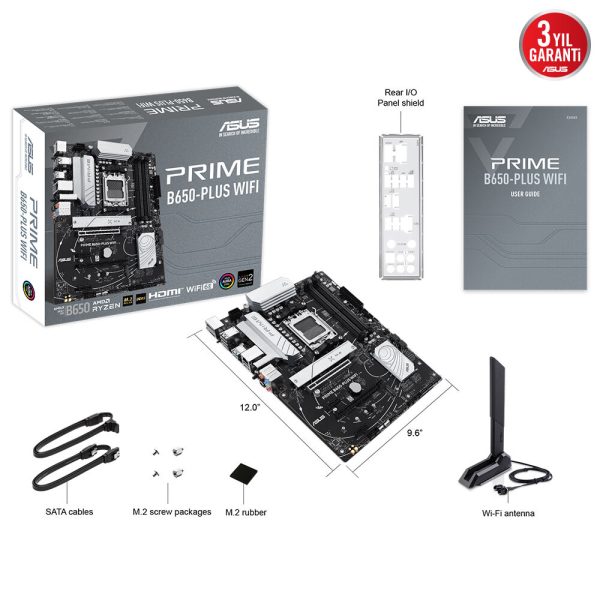 Asus Prime B650 Plus Wifi 7600mhz Oc Ddr5 Soket Am5 M 2 Hdmi Dp Atx Anakart 10