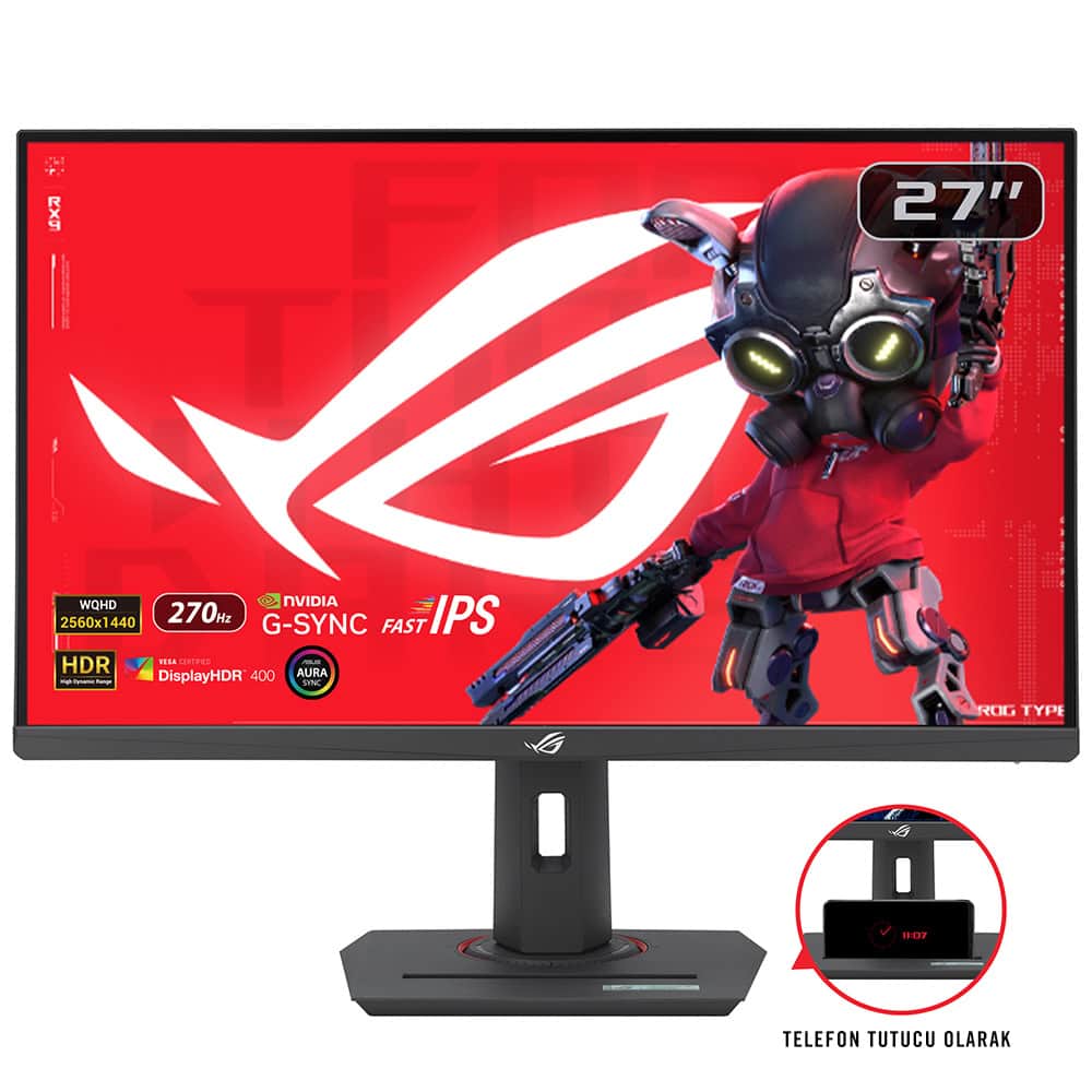 Asus Rog Strix Xg27acmg 27 Inc 270hz 1ms 2k Qhd Adaptive Sync Fast Ips Pivot Gaming Monitor 1