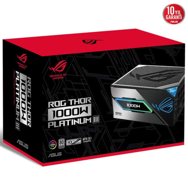 Asus Rog Thor 1000w Platinum Iii 80+ Platinum Pcie 5.1 Full Modüler Atx 3.1 Güç Kaynağı 12