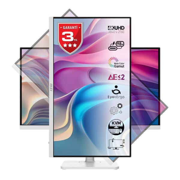 Msi Modern Md272uphw 27 Inç 60hz 4ms 4k Uhd Adaptive Sync Ips Beyaz Pivot Monitör 7
