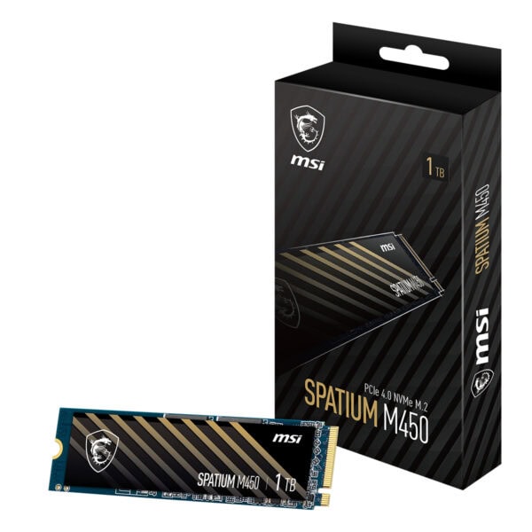 Msi Spatium M450 V1 1tb Nvme Pcie Gen4 X4 Okuma 3400mb Yazma 2400mb M 2 Ssd 6