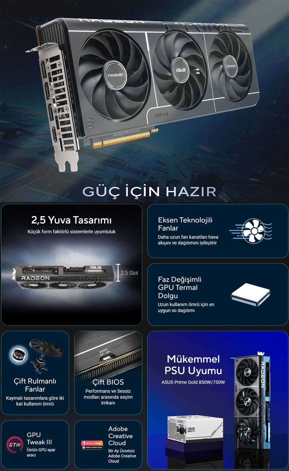 ASUS Prime Radeon™ RX 9070 OC Edition 16GB GDDR6 ASUS Prime Radeon™ RX 9070 OC Edition 16GB GDDR6