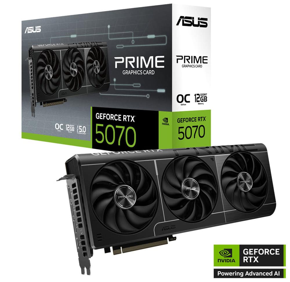 ASUS PRIME GeForce RTX™ 5070 12GB GDDR7 OC Edition ASUS PRIME GeForce RTX™ 5070 12GB GDDR7 OC Edition