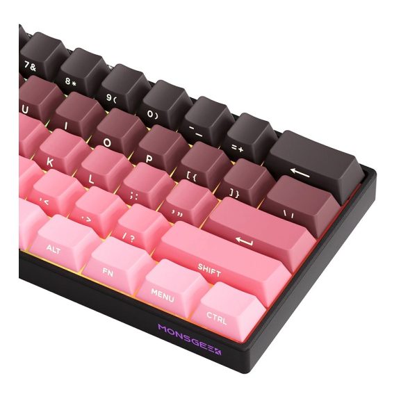 Akko Monsgeek Fun60 Max Shine Through Black Pink Gradient Hall Effect Manyetik Switch Argb Kablosuz Hotswap Mekanik Gaming Klavye 5