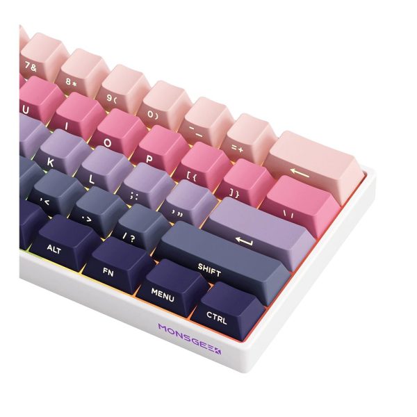 Akko Monsgeek Fun60 Max Shine Through Phantom Pink Hall Effect Manyetik Switch Argb Kablosuz Hotswap Mekanik Gaming Klavye 5