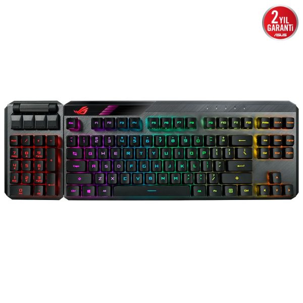 Asus Rog Claymore Ii Moduler Tkl Rx Red Switch Rgb Kablosuz Ingilizce Mekanik Gaming Klavye 5