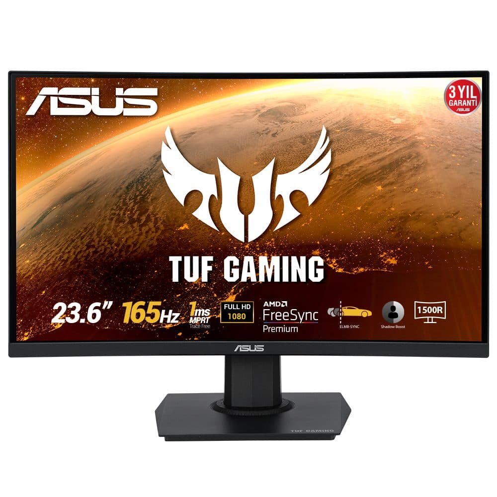 Asus Tuf Gaming Vg24vqe 23 6 Inc 165hz 1ms Full Hd Adaptive Sync Ips Kavisli Gaming Monitor 1