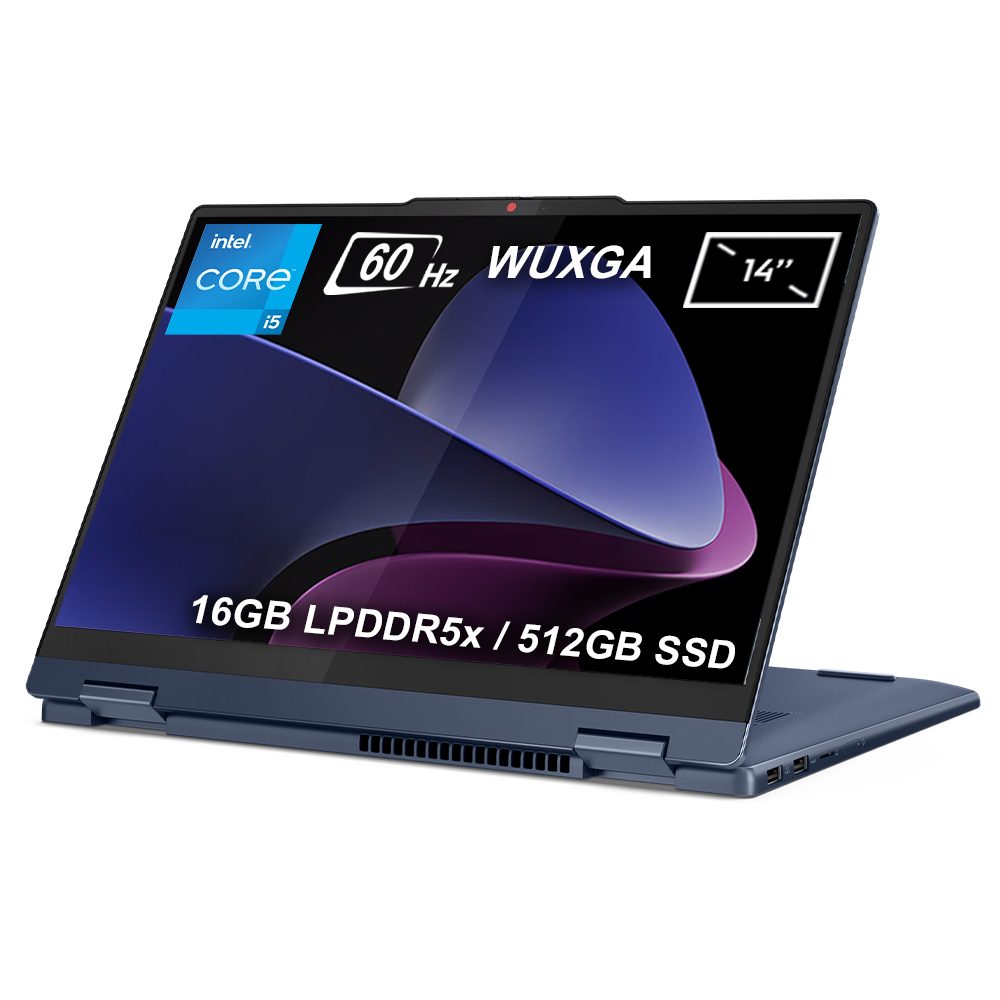 Lenovo Ideapad 5 83kx004ftr Intel Core I5 13420h 16gb Lpddr5x 512gb Ssd 14 Inc Wuxga 60hz Freedos 2in1 Laptop Y1
