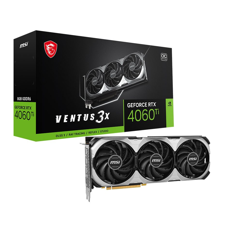 Msi Geforce Rtx 4060 Ti Ventus 3x E 8g 8gb Gddr6 128 Bit Dlss 3 Ekran Karti 1