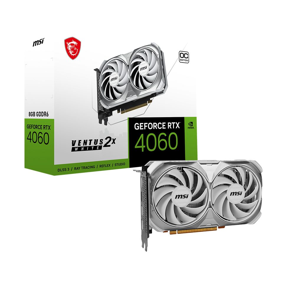 Msi Geforce Rtx 4060 Ventus 2x White 8g Oc 8gb Gddr6 128 Bit Dlss 3 Ekran Karti 1