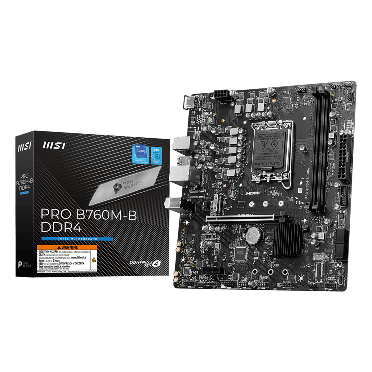 Msi Pro B760m B Ddr4 4800mhz (oc) Ddr4 Lga1700 M.2 Hdmi Matx Anakart 1