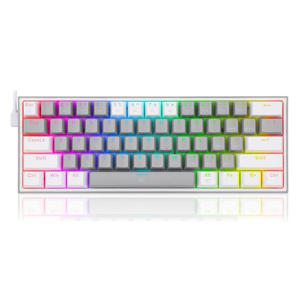 Redragon K617 Fizz 60 Red Switch Rgb Hotswap Turkce Gri Beyaz Mekanik Gaming Klavye 1