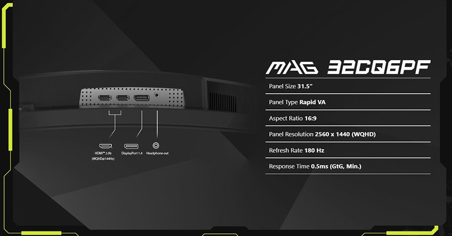 MSI MAG 32CQ6PF Gaming Monitör H12