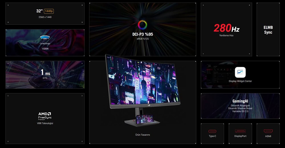 ROG Strix XG32WCMS ASUS ROG Strix XG32WCMS Gaming Monitör H4