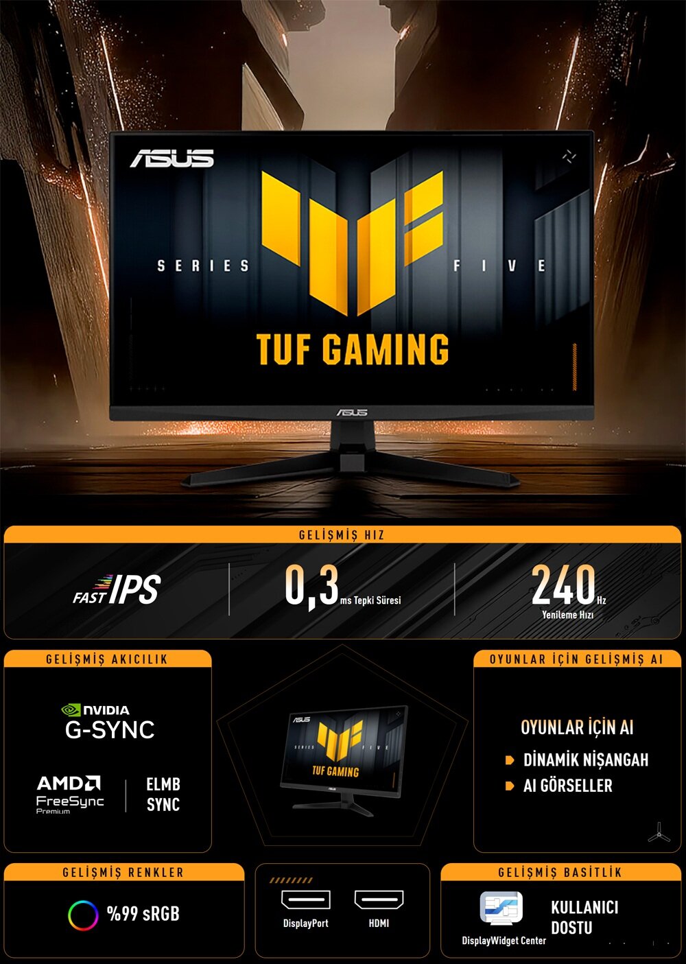 Yüksek Çözünürlüklü 31,5 inç 4K HDR monitör, IPS ekran, zengin renk doğruluğu ve Otomatik Kalibrasyon özelliği ile oyun ve profesyonel kullanım için ideal.