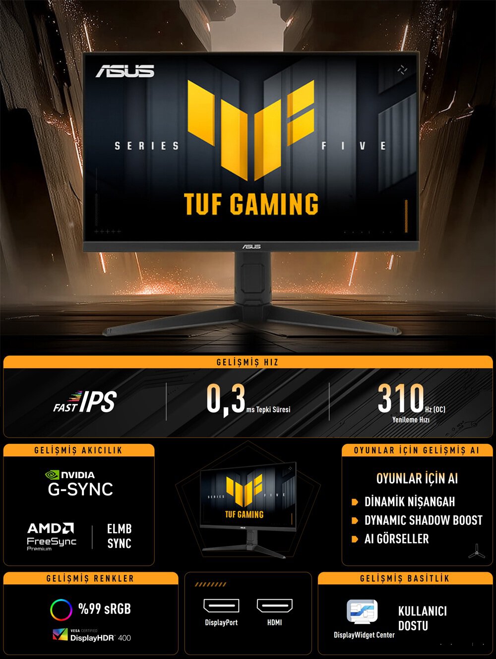 ASUS TUF Gaming VG259QMRL5A Gaming Monitör H3