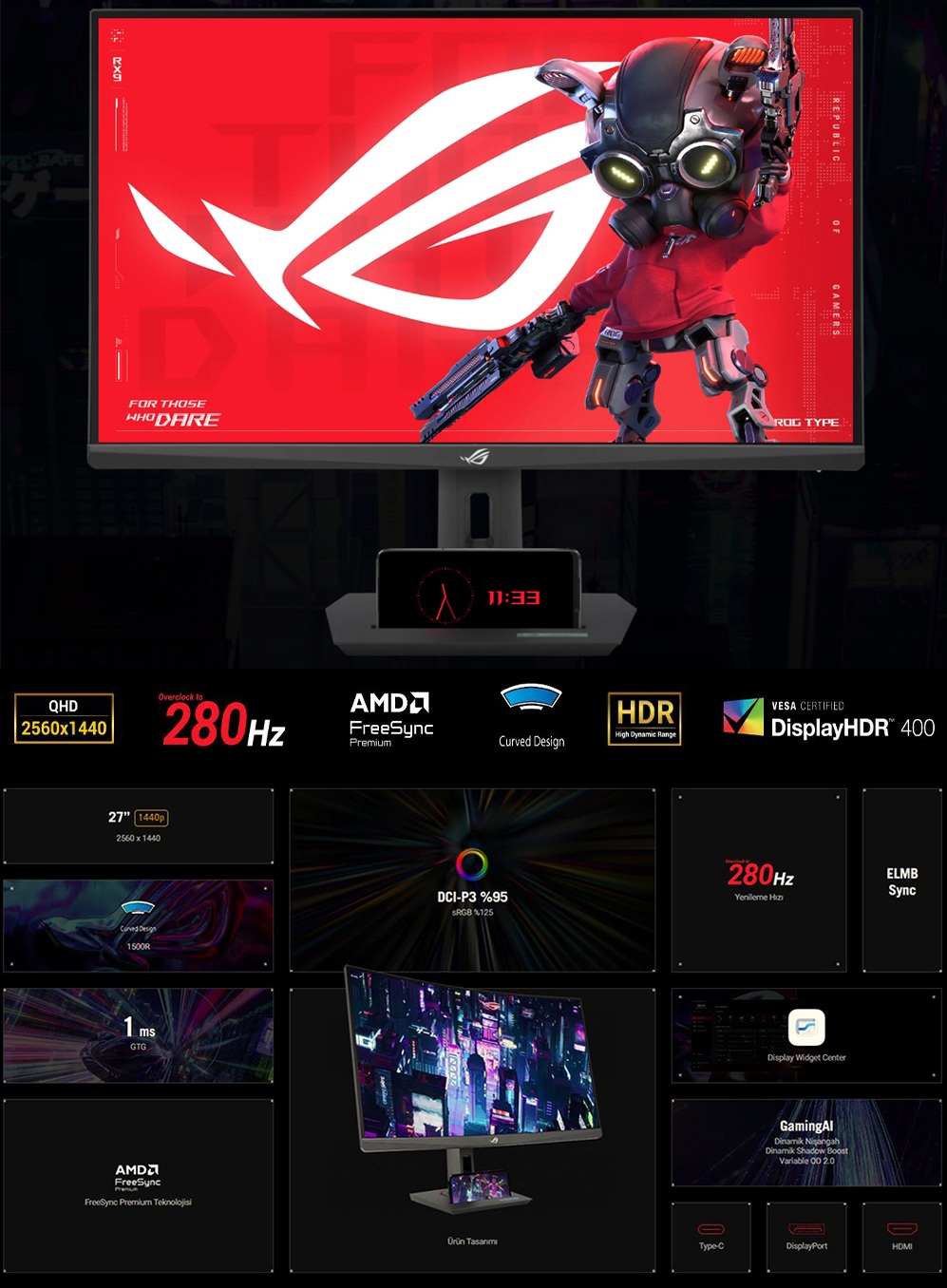 ASUS ROG Strix XG27WCMS Gaming Monitör H3