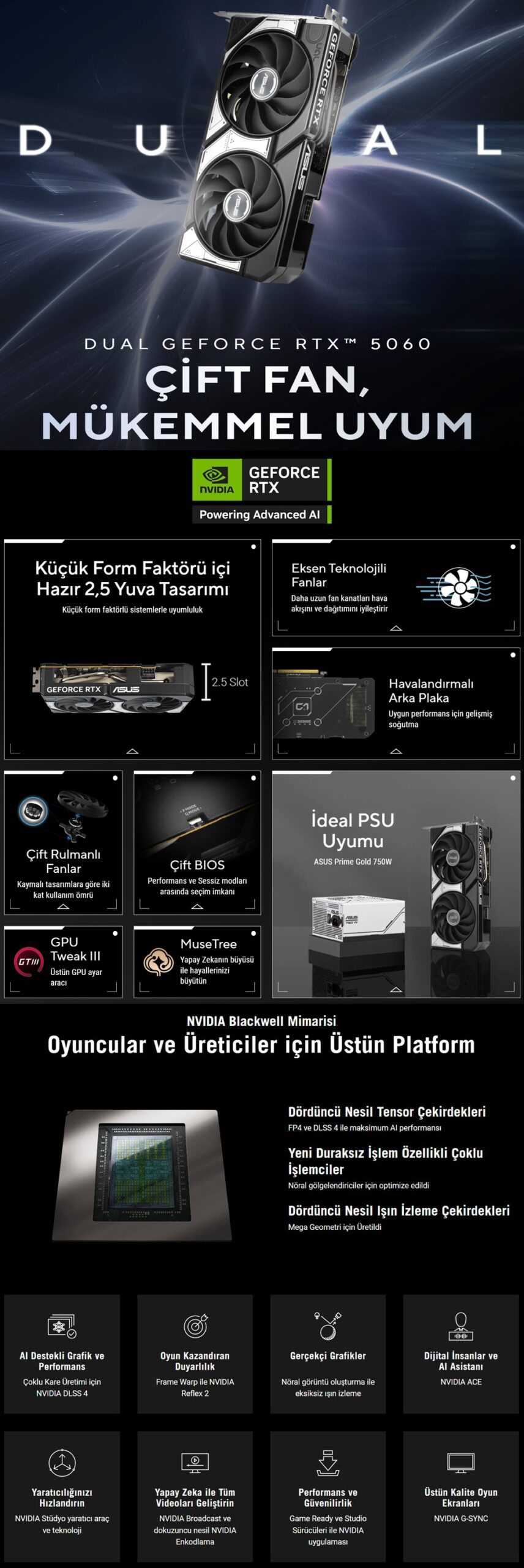 ASUS DUAL GeForce RTX 5060 OC 8GB Ekran Kartı h11