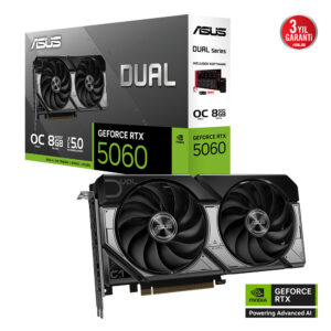 Asus Dual Geforce Rtx 5060 Oc 8gb Gddr7 128 Bit Dlss 4 Ekran Karti Y2