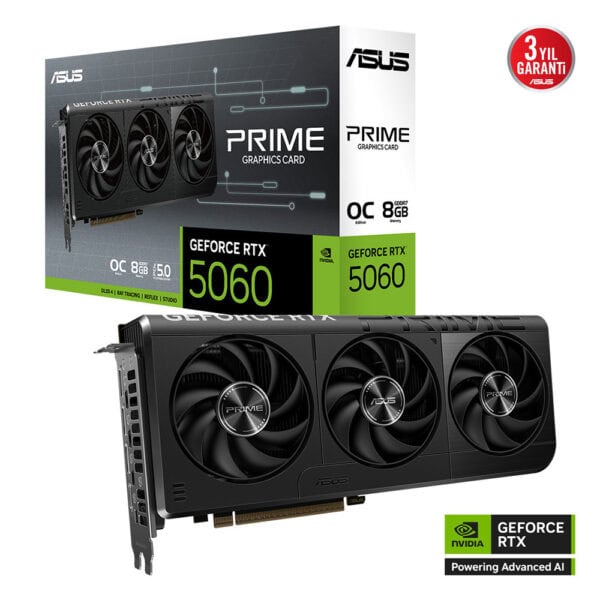 Asus Prime Geforce Rtx 5060 Oc 8gb Gddr7 128 Bit Dlss 4 Ekran Karti Y2