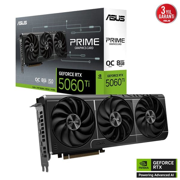 Asus Prime Geforce Rtx 5060 Ti Oc 8gb Gddr7 128 Bit Dlss 4 Ekran Karti 2