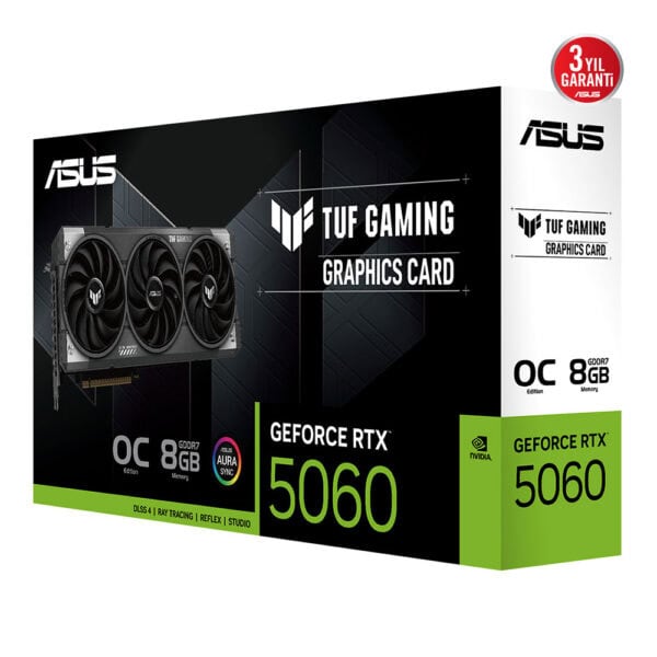 Asus Tuf Gaming Geforce Rtx 5060 Oc 8gb Gddr7 128 Bit Dlss 4 Ekran Karti Y13